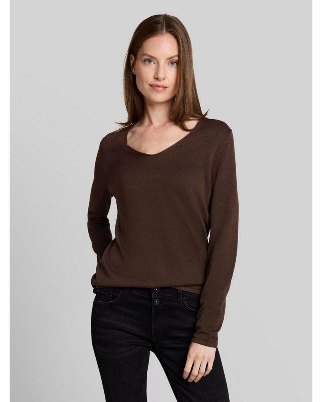 Tom Tailor Black Strickpullover Pullover & Strickjacken Strickpullover Mit V-Ausschnitt