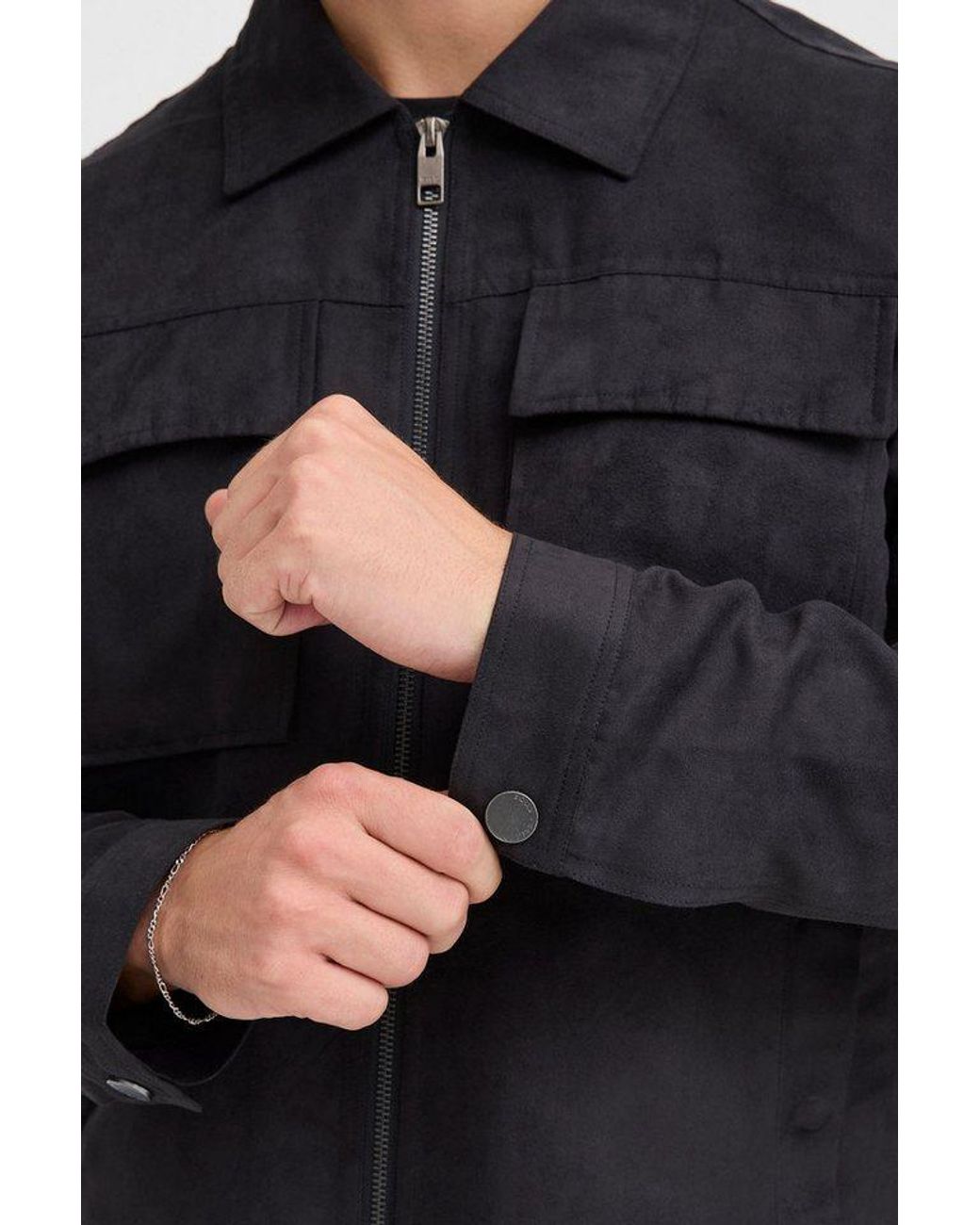 Solid Lederjacke Sdvamos Modische Jacke in Blue für Herren