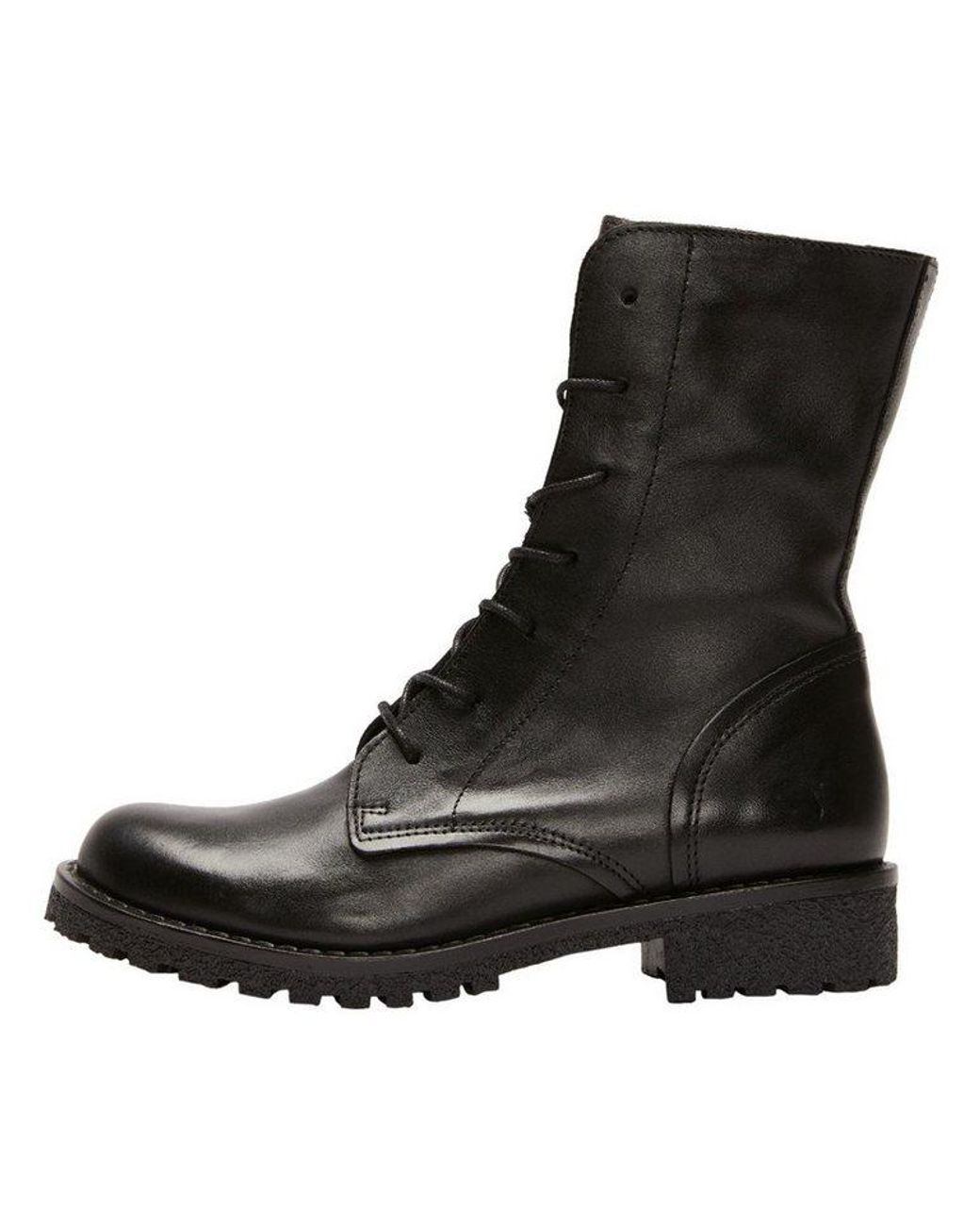 Felmini Black Stiefelette Leder Schnürstiefelette