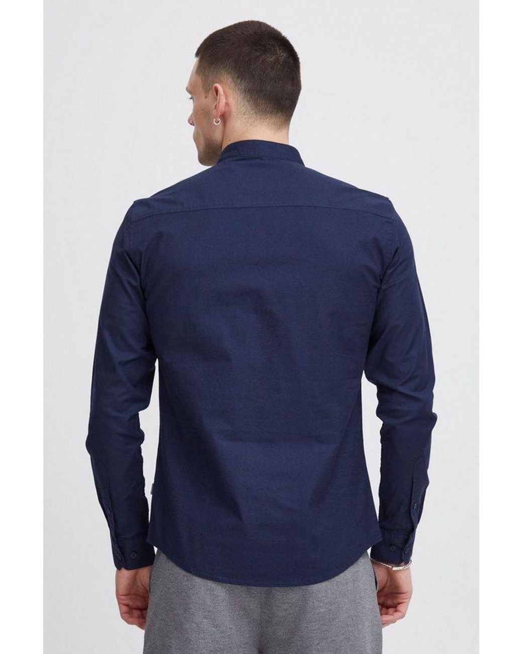 Solid Langarmhemd Sdallion Hemd Mit Knopfleiste in Blue für Herren