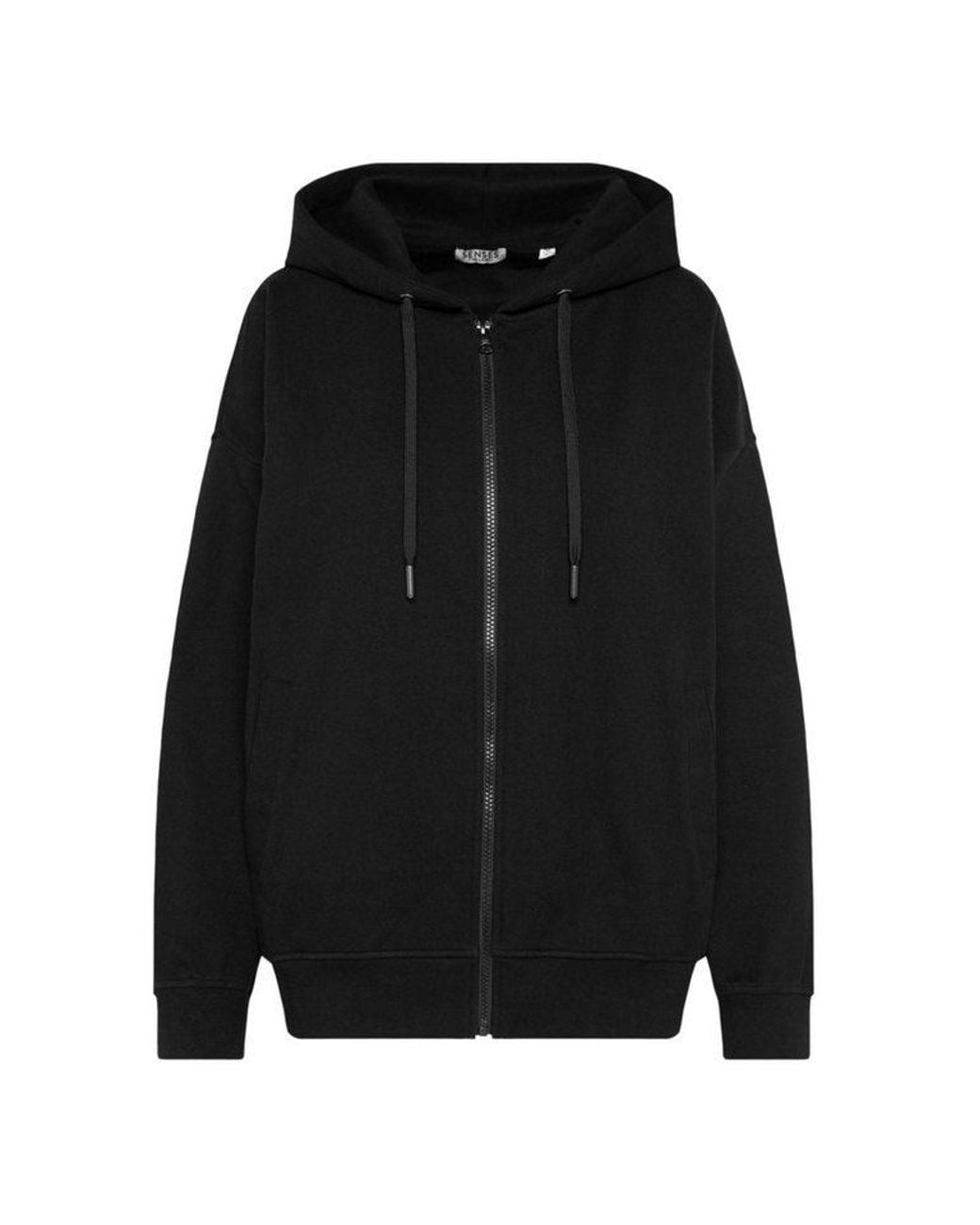 SENSES.THE LABEL Black Kapuzensweatjacke Mit Baumwolle