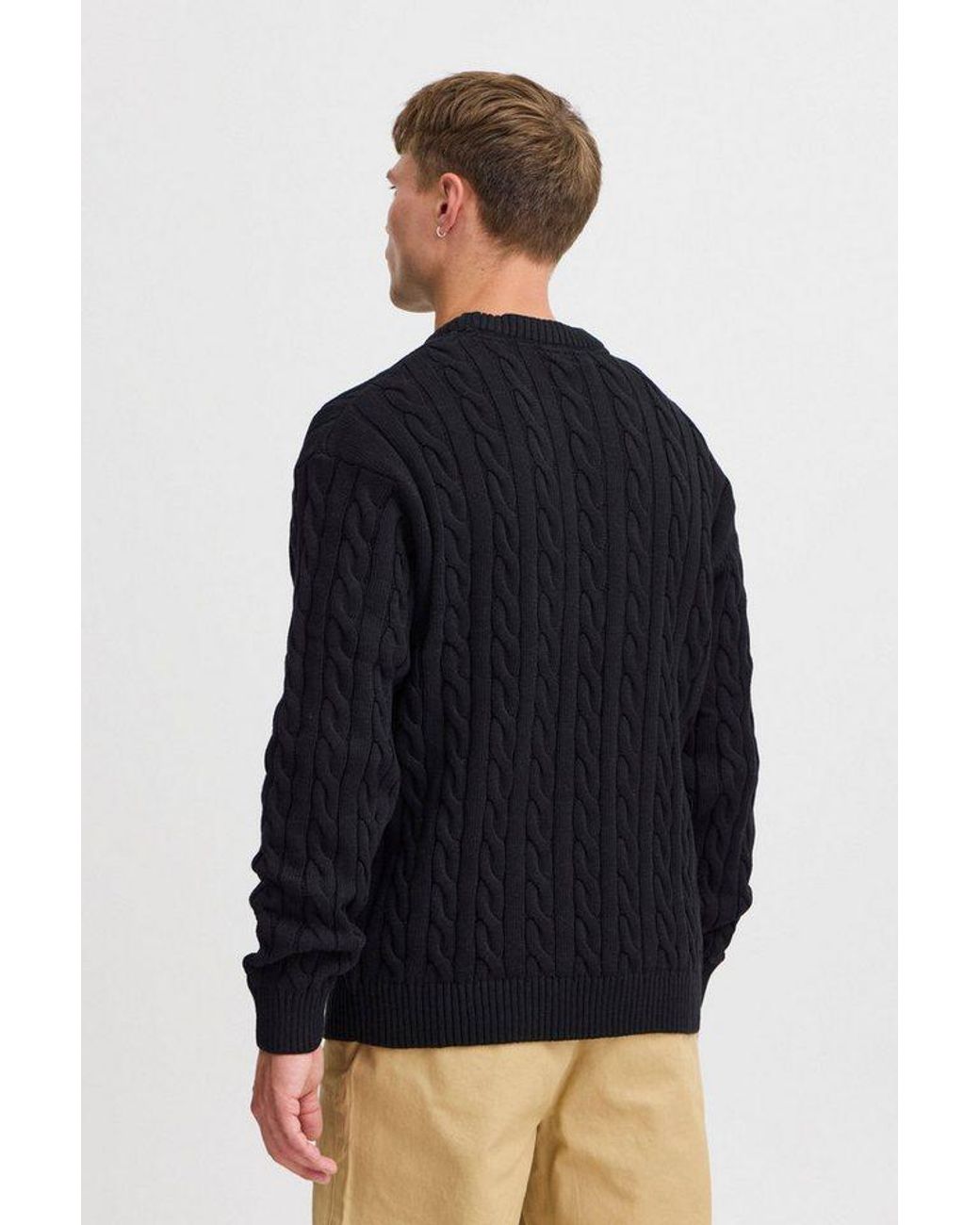Solid Strickpullover Sdmalcolm Schöner Strickpullover Mit Zopfmuster in Blue für Herren