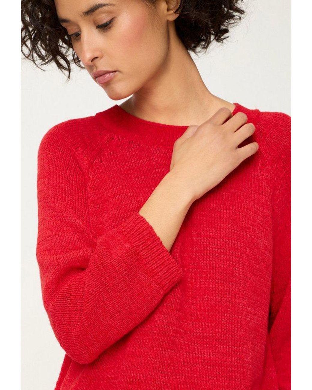 Olsen Red Strickpullover Mit 3/4-Ärmeln