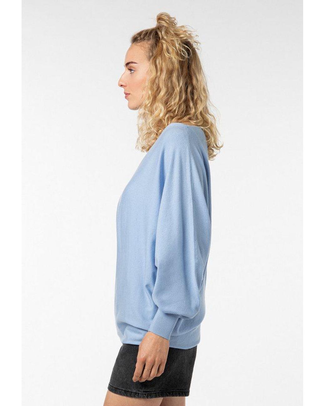 Sublevel Blue Strickpullover Strickpullover Fledermaus