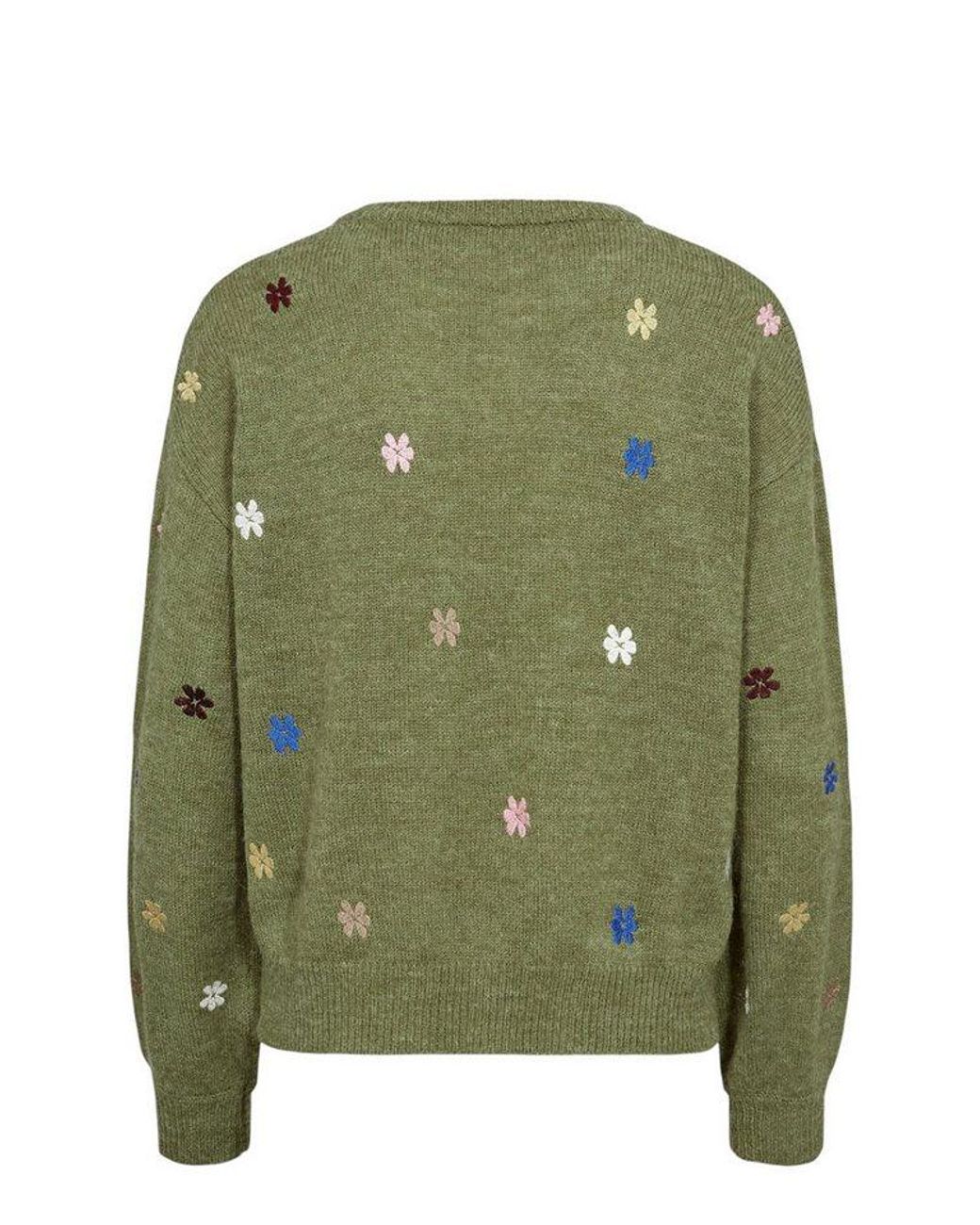 Numph Green Strickpullover Nuflorie Pullover