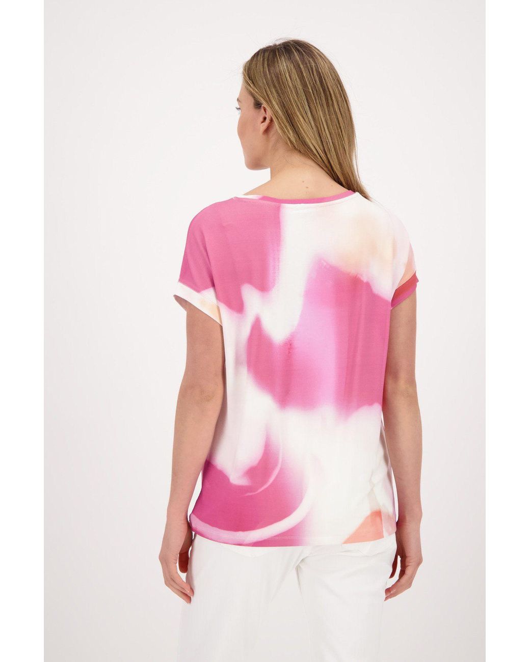 mit | Lyst Pink print Shirt allover Kurzarm T-Shirt in DE Monari