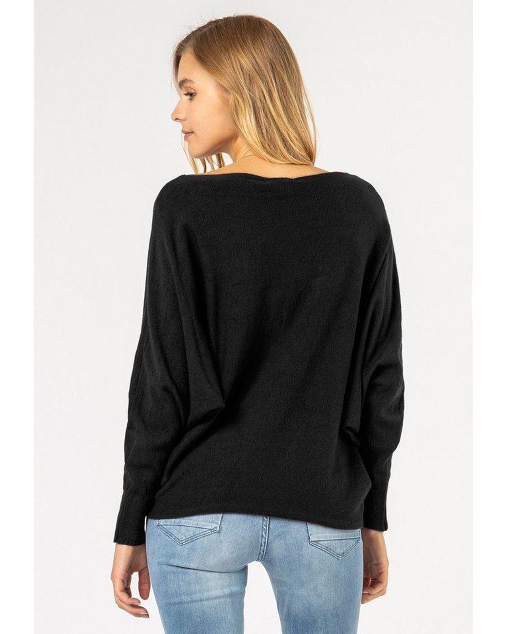 Sublevel Black Strickpullover Strickpullover Fledermaus