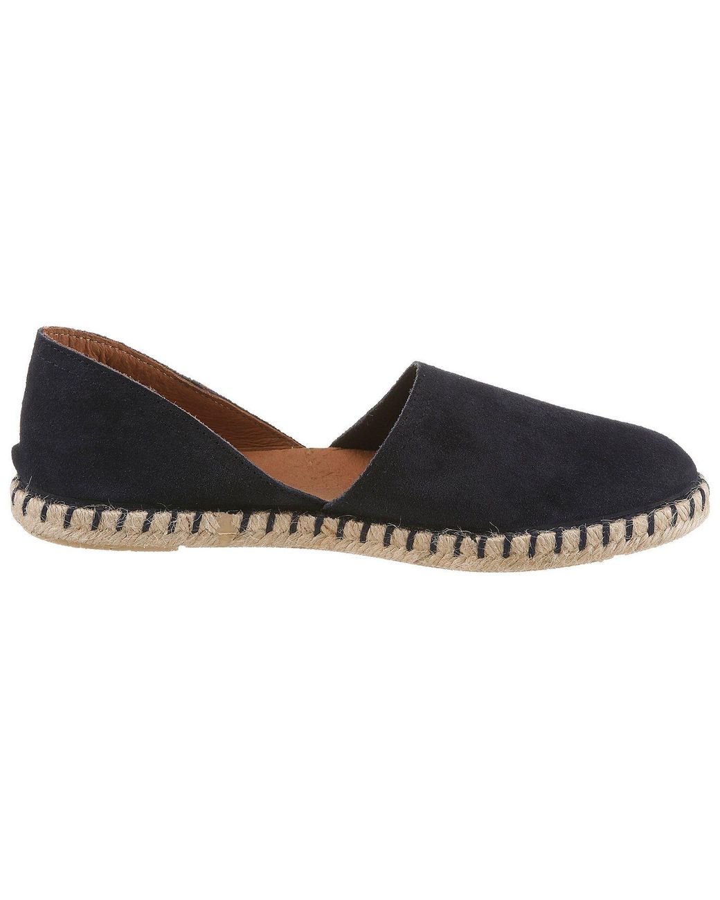 Verbenas Black Espadrille Strandschuh, Sommerschuh, Loafer Aus Veloursleder