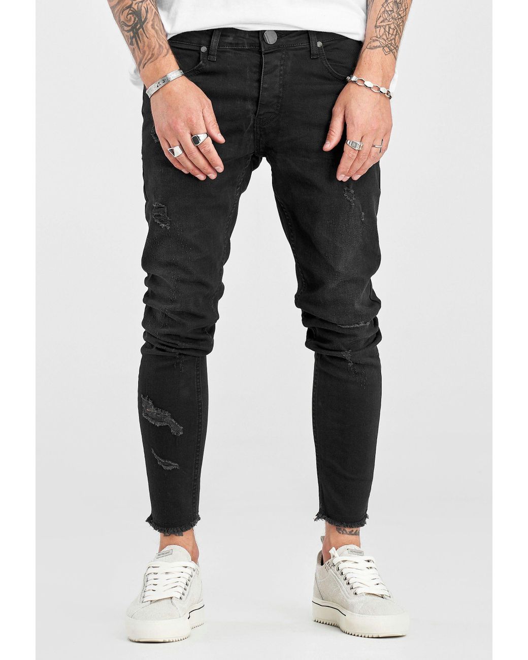2Y Premium Slim-fit-Jeans LENNARD mit trendigen Destroyed-Elementen in  Schwarz für Herren | Lyst DE