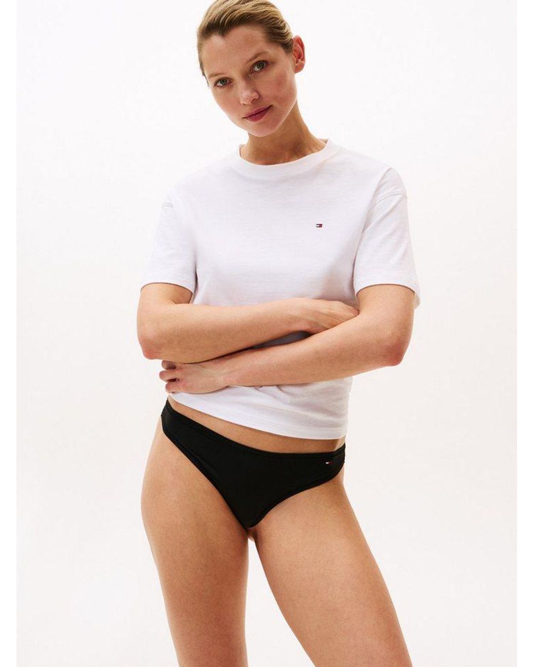 Tommy Hilfiger White String Thong (Ext.Sizes) Unifarben, Basic
