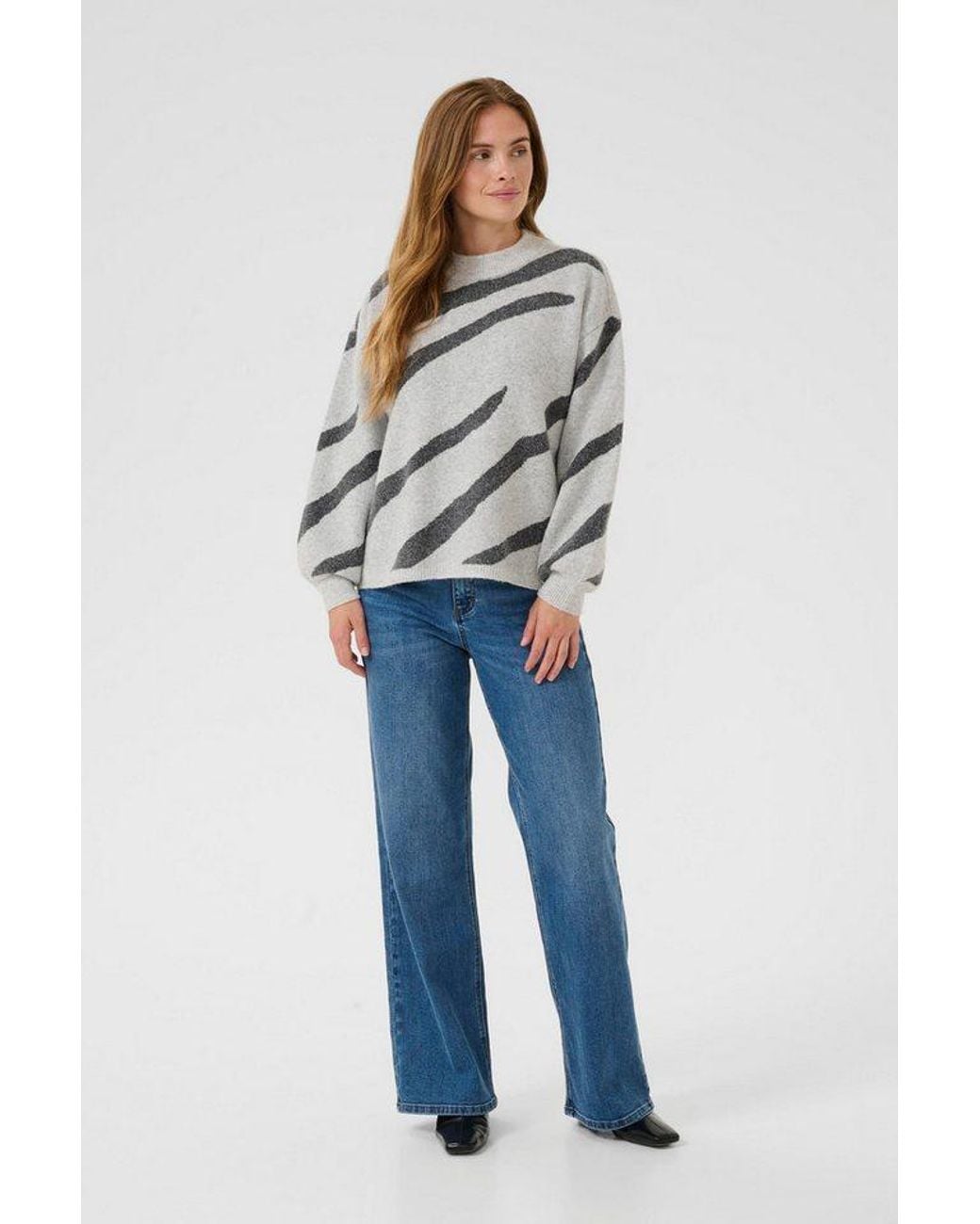 Kaffe Gray Strickpullover Strickpullover Kawilma