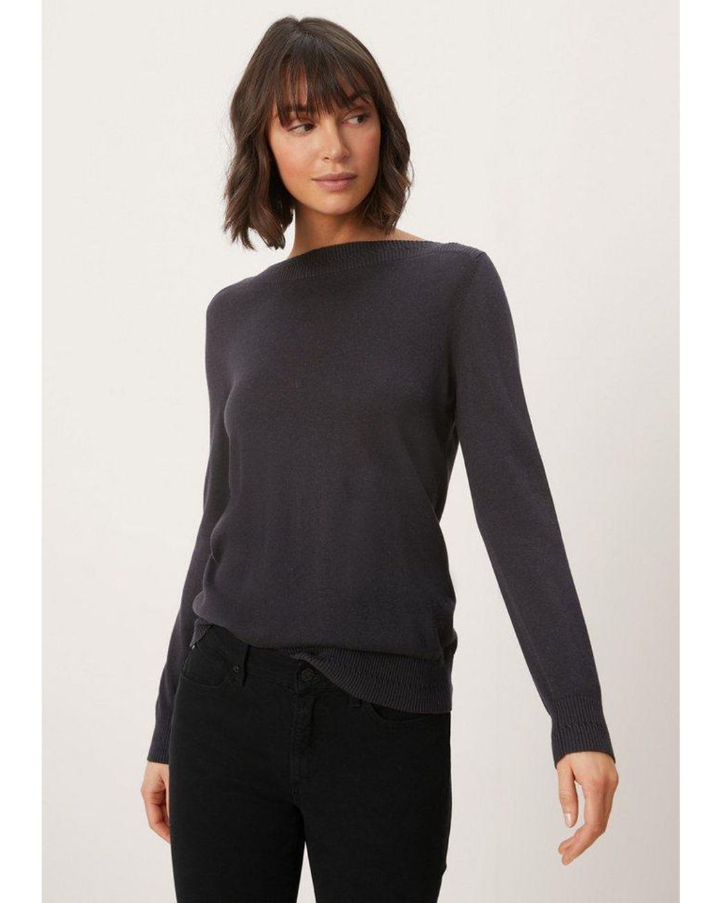 S.oliver Blue Longpullover Strickpullover Pullover Mit U-Boot-Ausschnitt