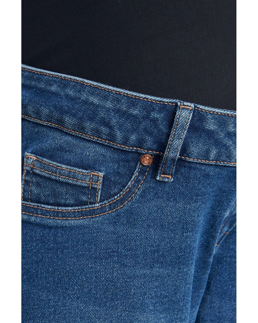 Next Umstandsjeans Verkürzte Slim Fit Jeans mit Überbauch-Bund (1-tlg) in  Blau | Lyst DE