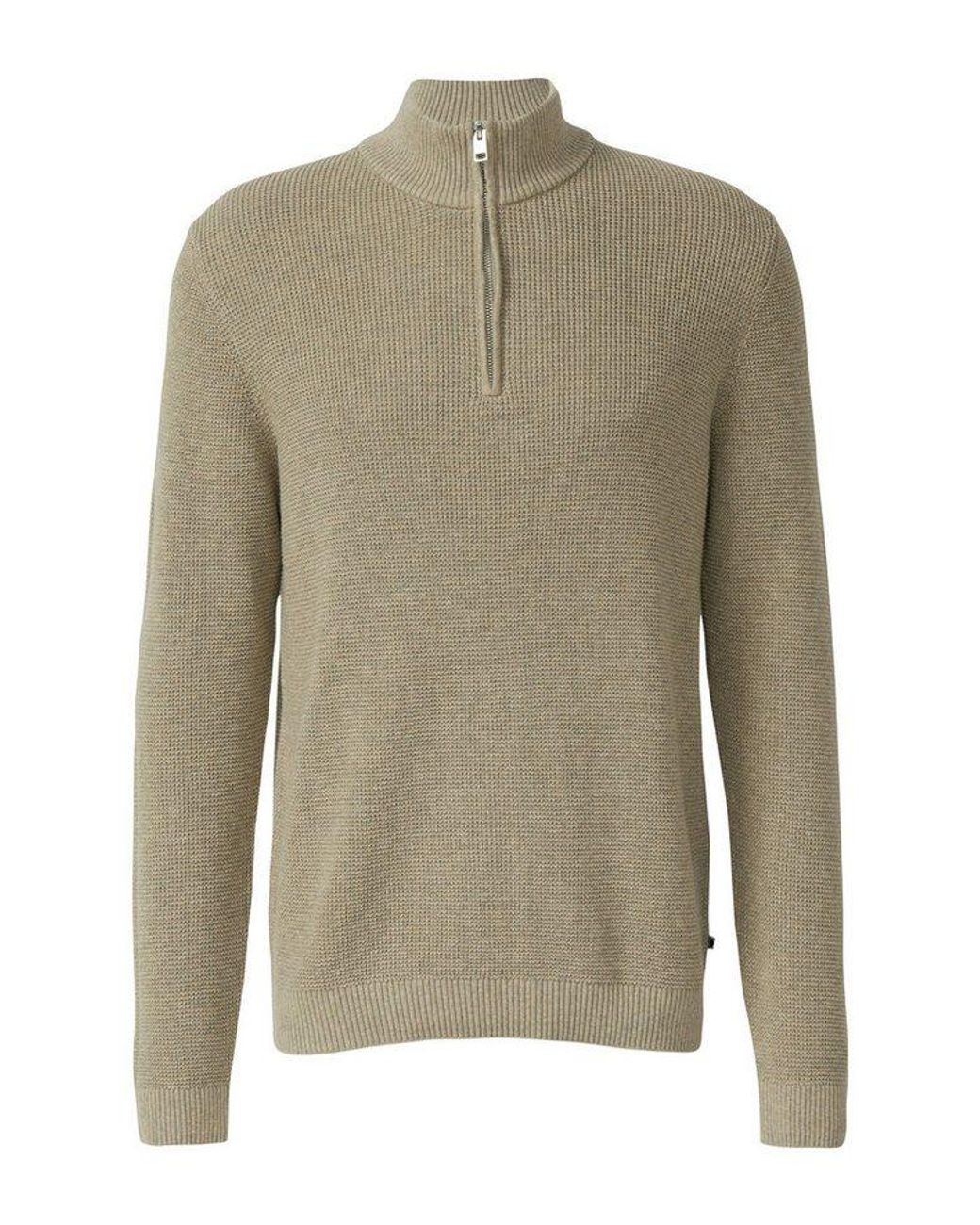 S.oliver Strickpullover Mit Zipper in Gray für Herren