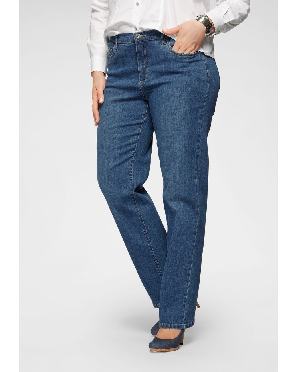Arizona Straight-Jeans Curve-Collection mit bequemen Dehnbund in Blau |  Lyst DE