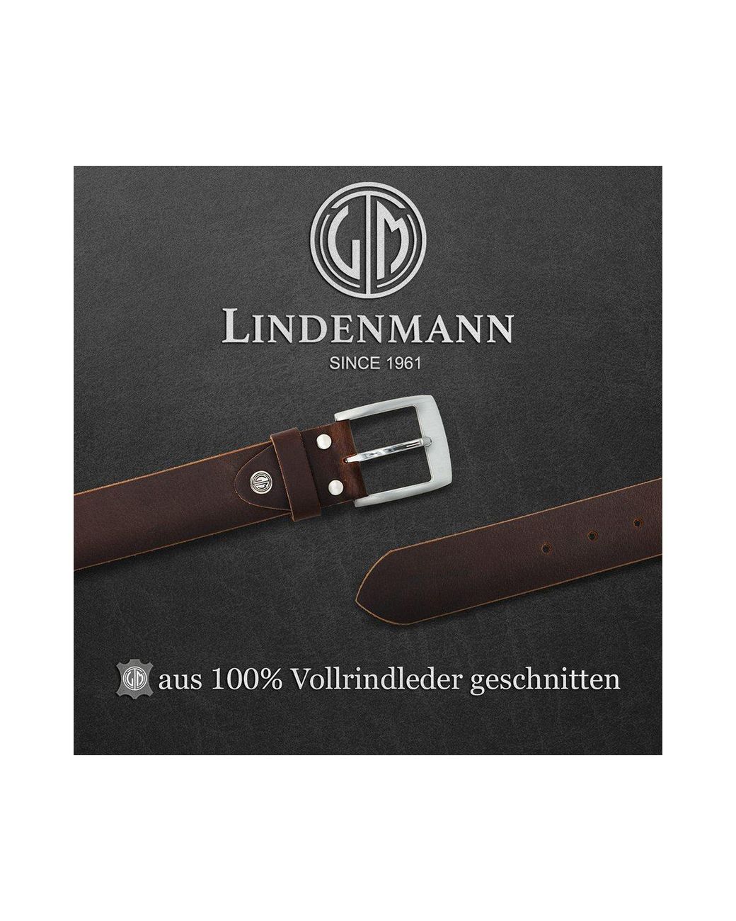Lindenmann Ledergürtel in Black für Herren