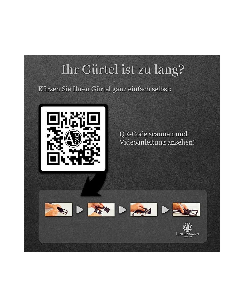 Lindenmann Ledergürtel in Orange für Herren