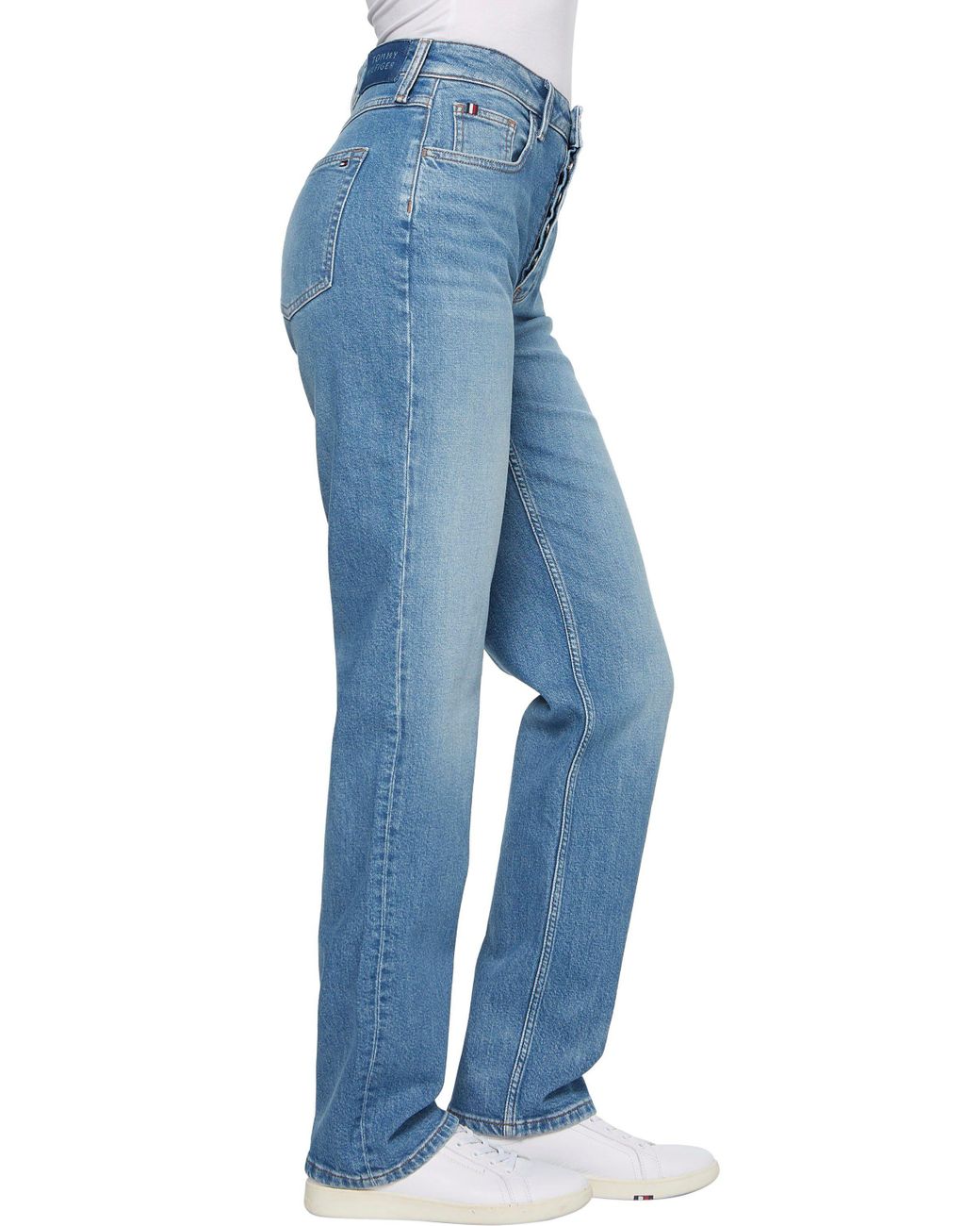 Tommy Hilfiger Straight-Jeans NEW CLASSIC STRAIGHT HW TIA mit Logo Badge in  Blau | Lyst DE
