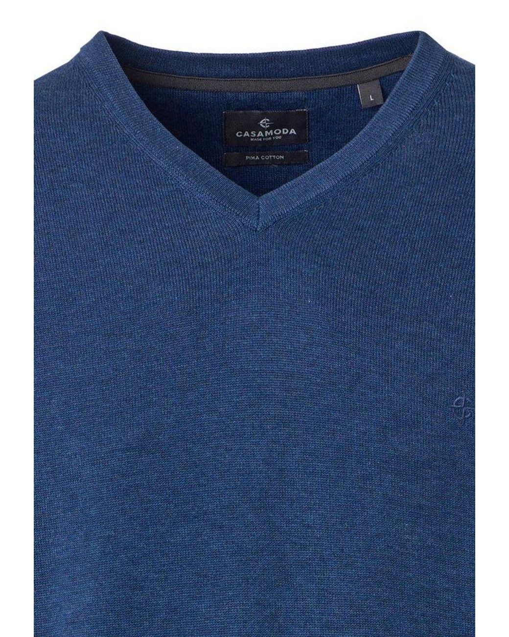 CASA MODA Pullunder Basic (1-Tlg) Pullunder in Blue für Herren
