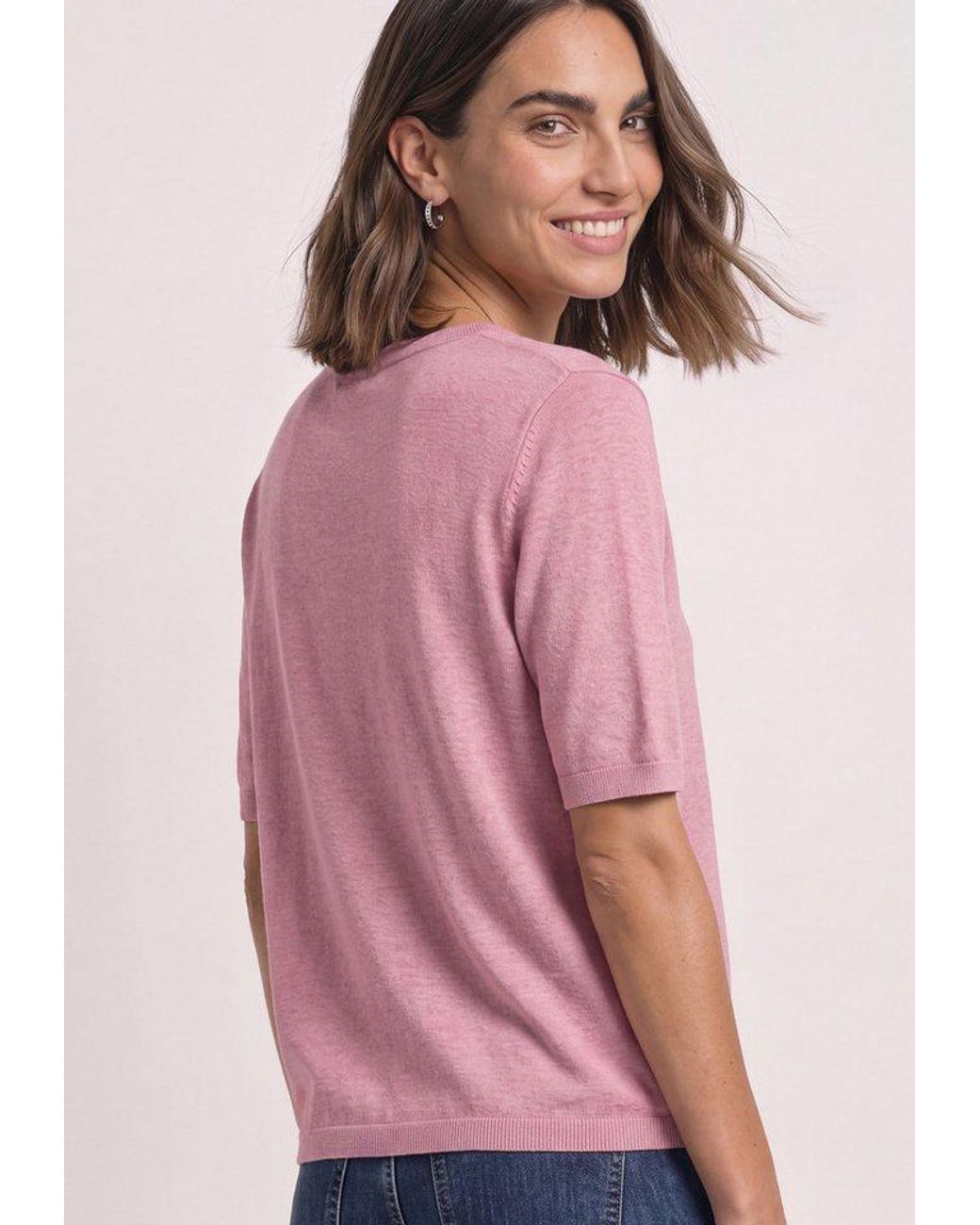 Street One Pink Kurzarmpullover Softe Viskose