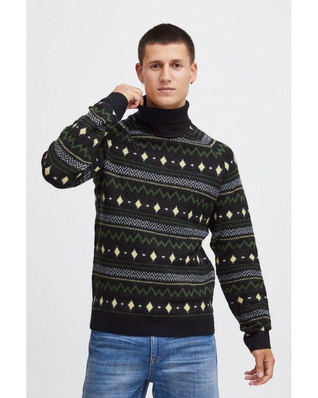 Blend Rollkragenpullover Bhpullover Stilvoller Basic Strickpullover Mit Rollkragen in Black für Herren