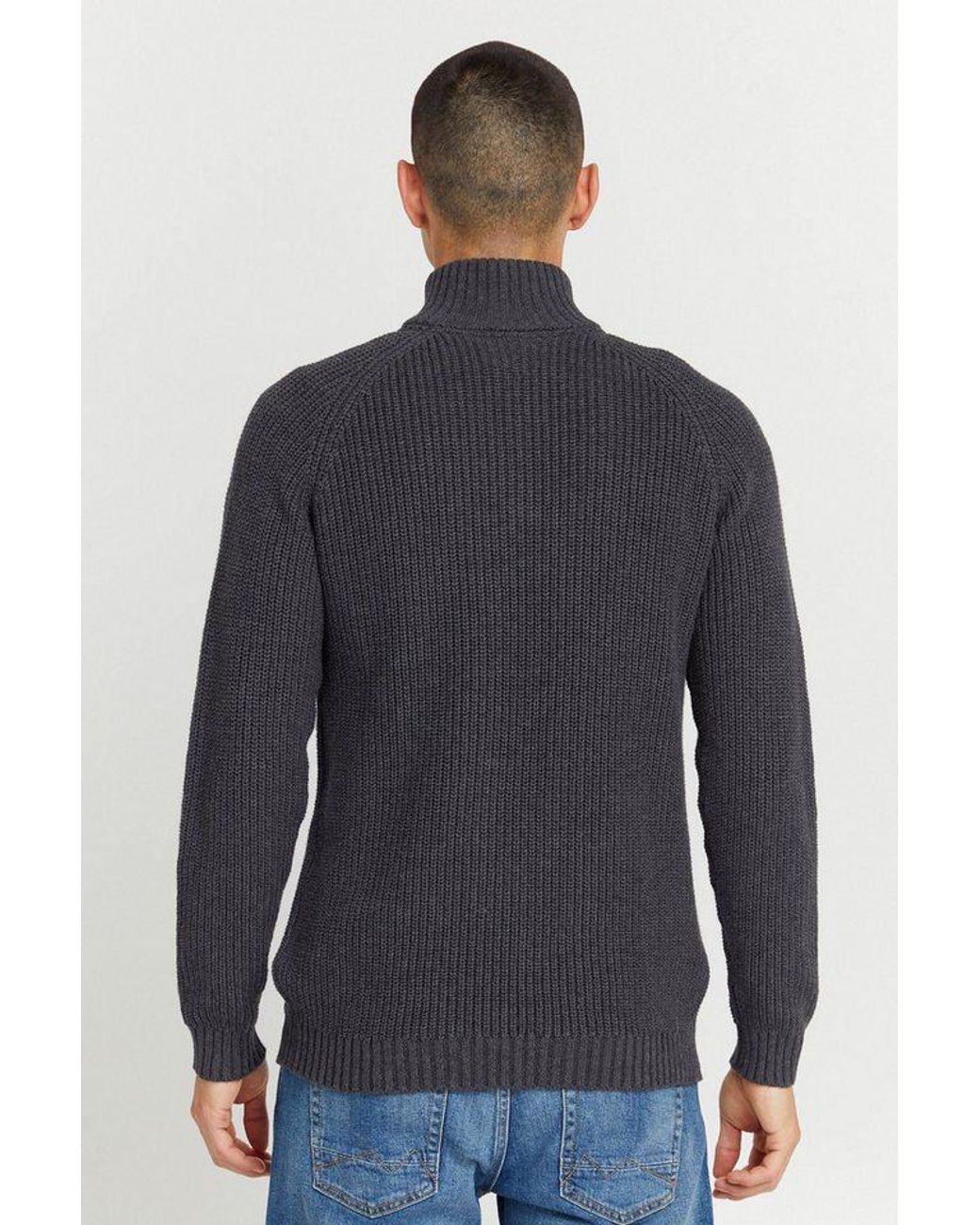 Solid Troyer Sdxenox Strickpulli Mit Stehkragen in Blue für Herren