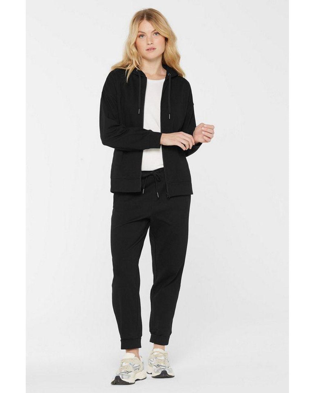 SENSES.THE LABEL Black Kapuzensweatjacke Mit Baumwolle