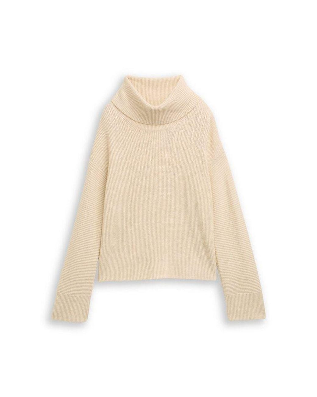 Tom Tailor Natural Strickpullover Pullover & Strickjacken Oversize Rollkragenpullover