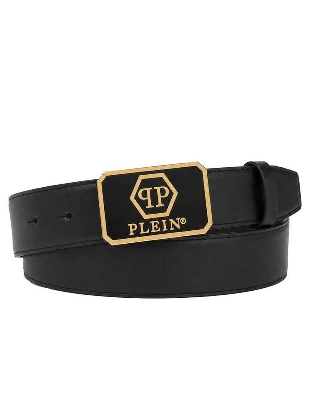 Philipp Plein Ledergürtel Hexagon in Black für Herren