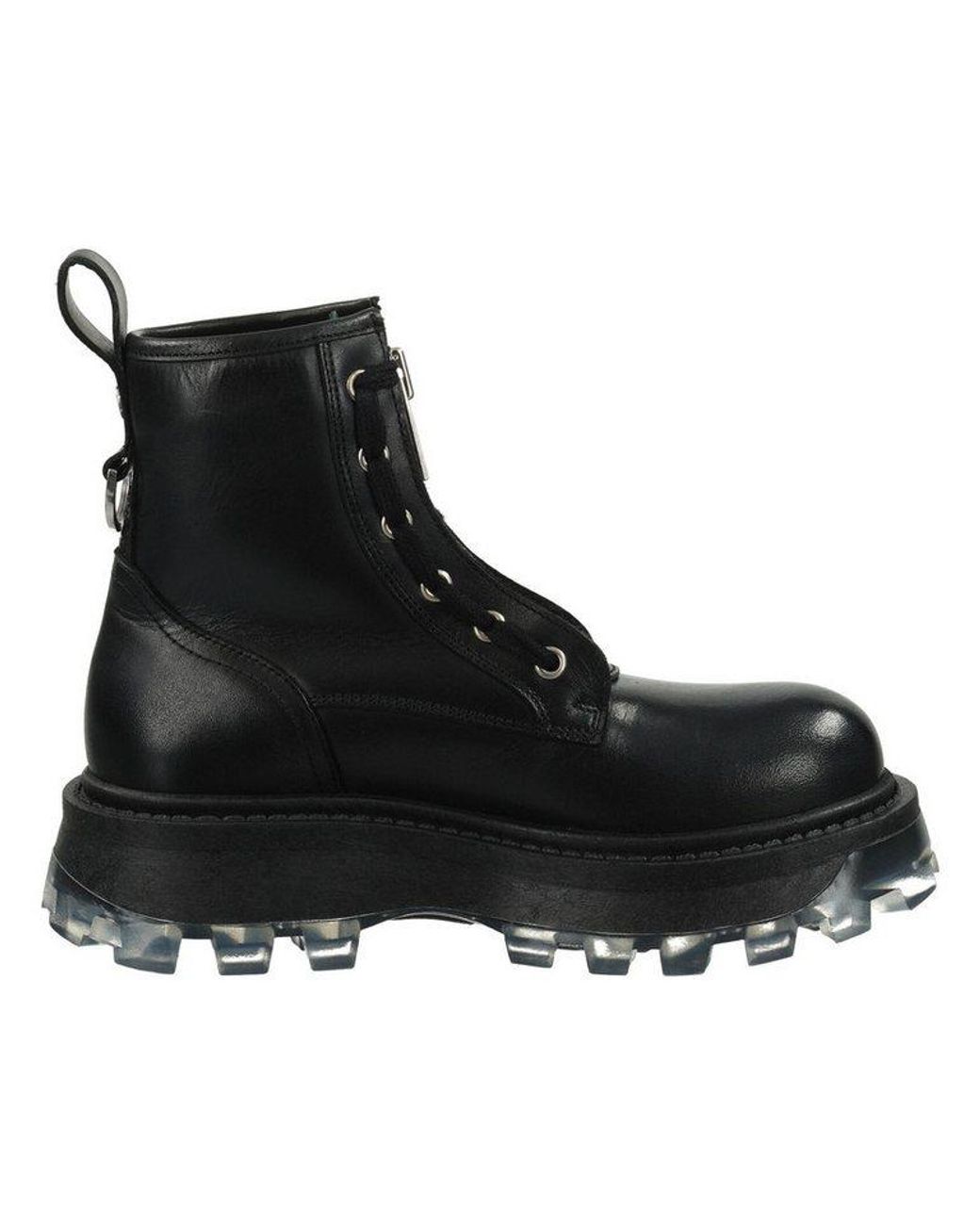 Buffalo Black Stiefelette Leder Schnürstiefelette