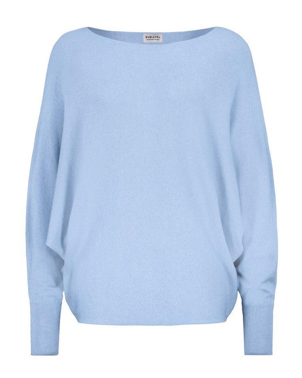 Sublevel Blue Strickpullover Strickpullover Fledermaus