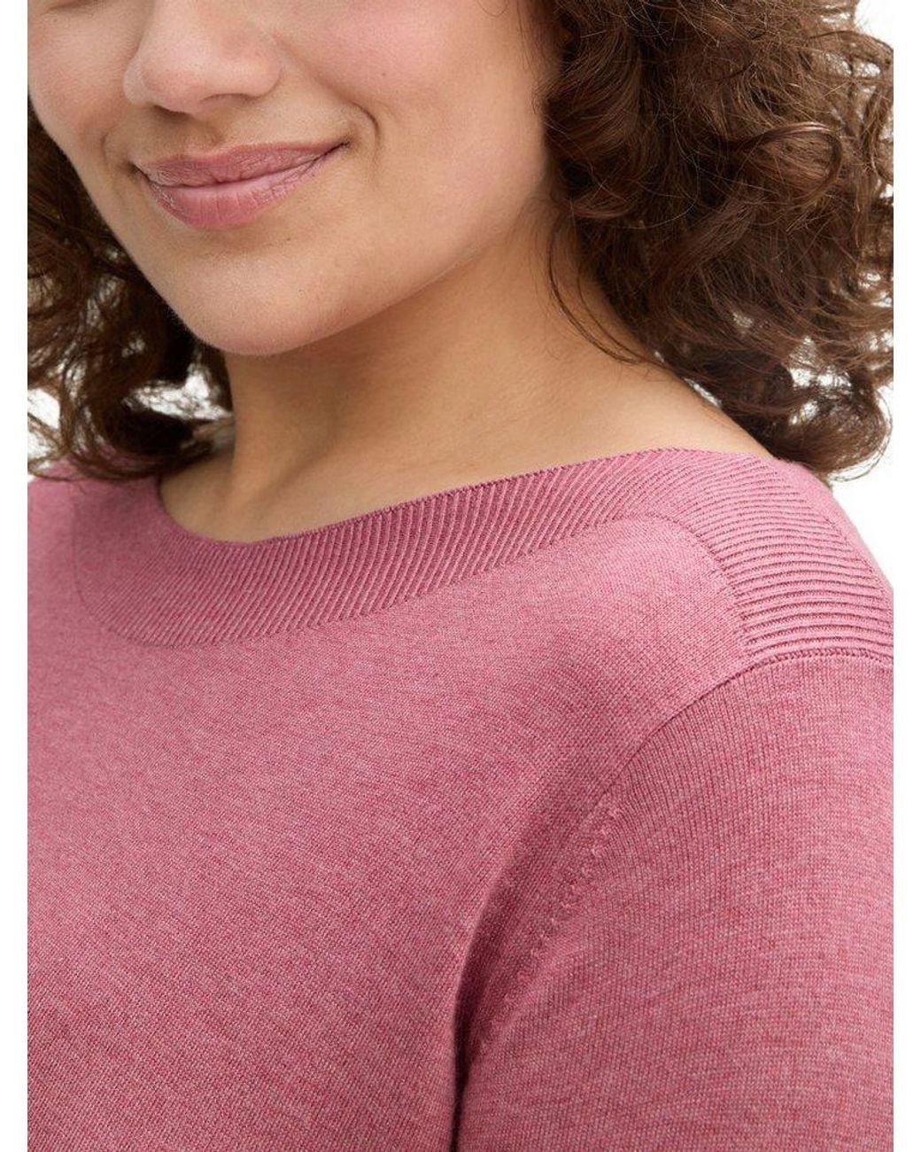 Tom Tailor Red Strickpullover Mit U-Boot Ausschnitt