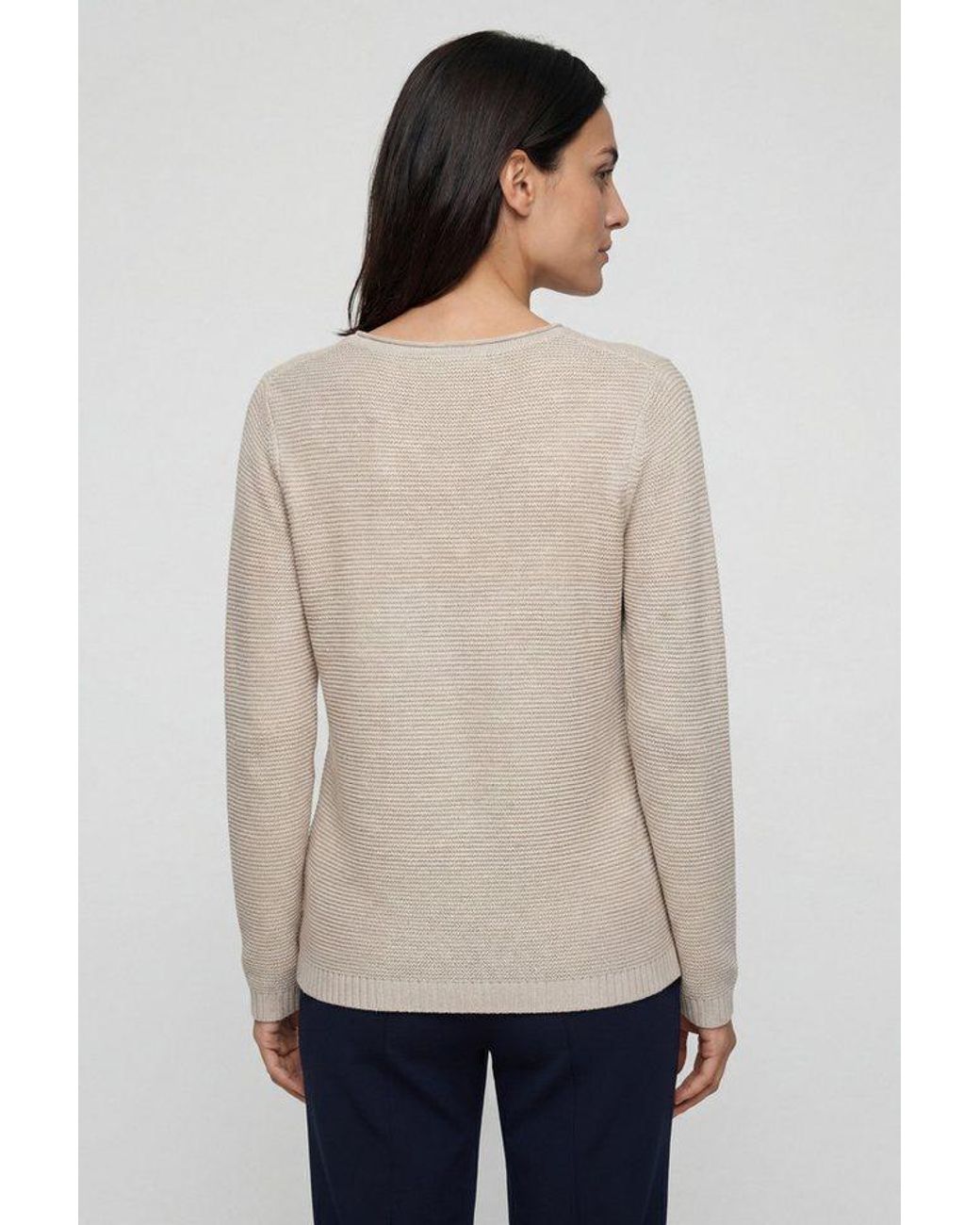 Olsen Natural Strickpullover Mit Strukturstrick