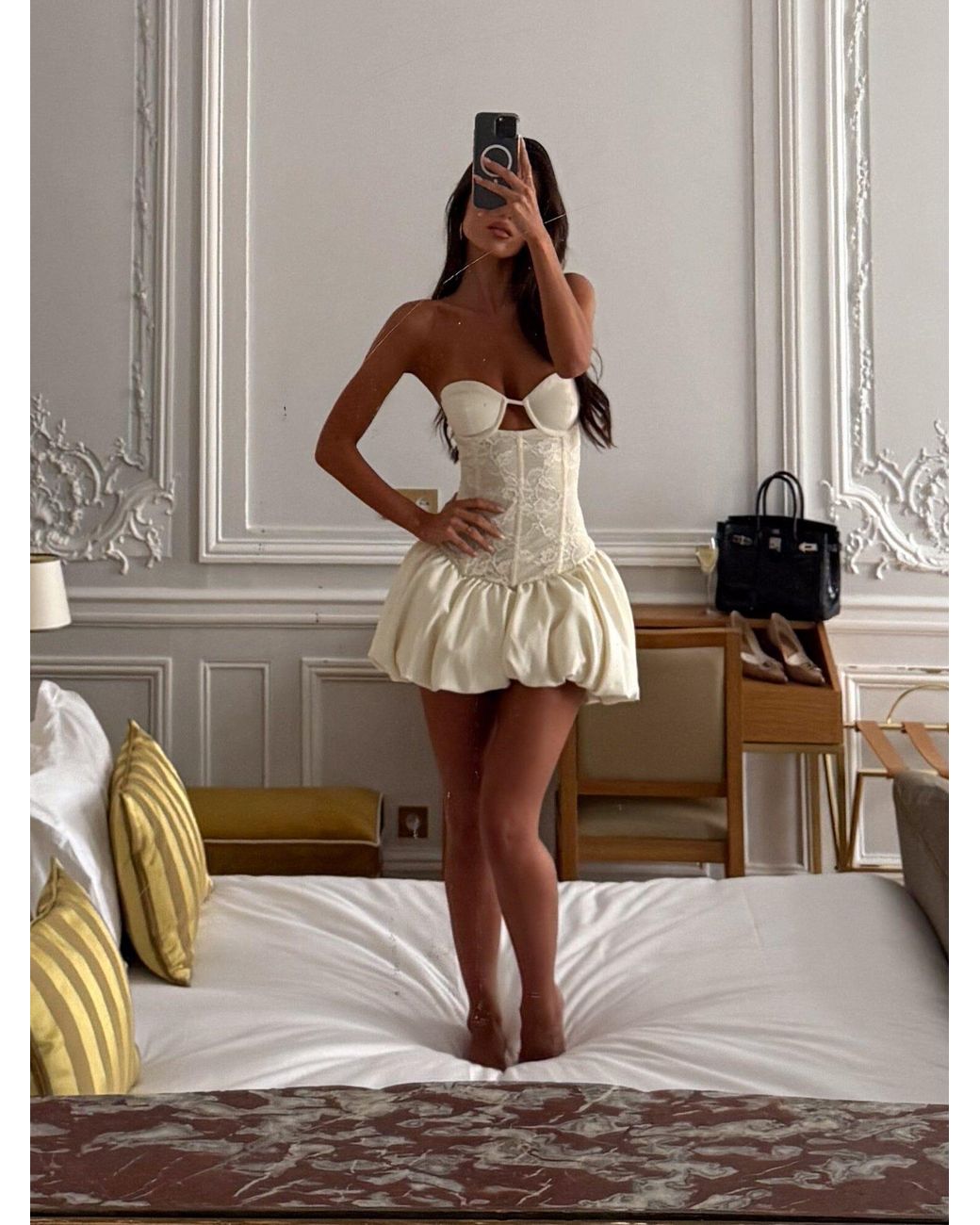 white christmas dresses REMI MINI DRESS IVORY main image 1