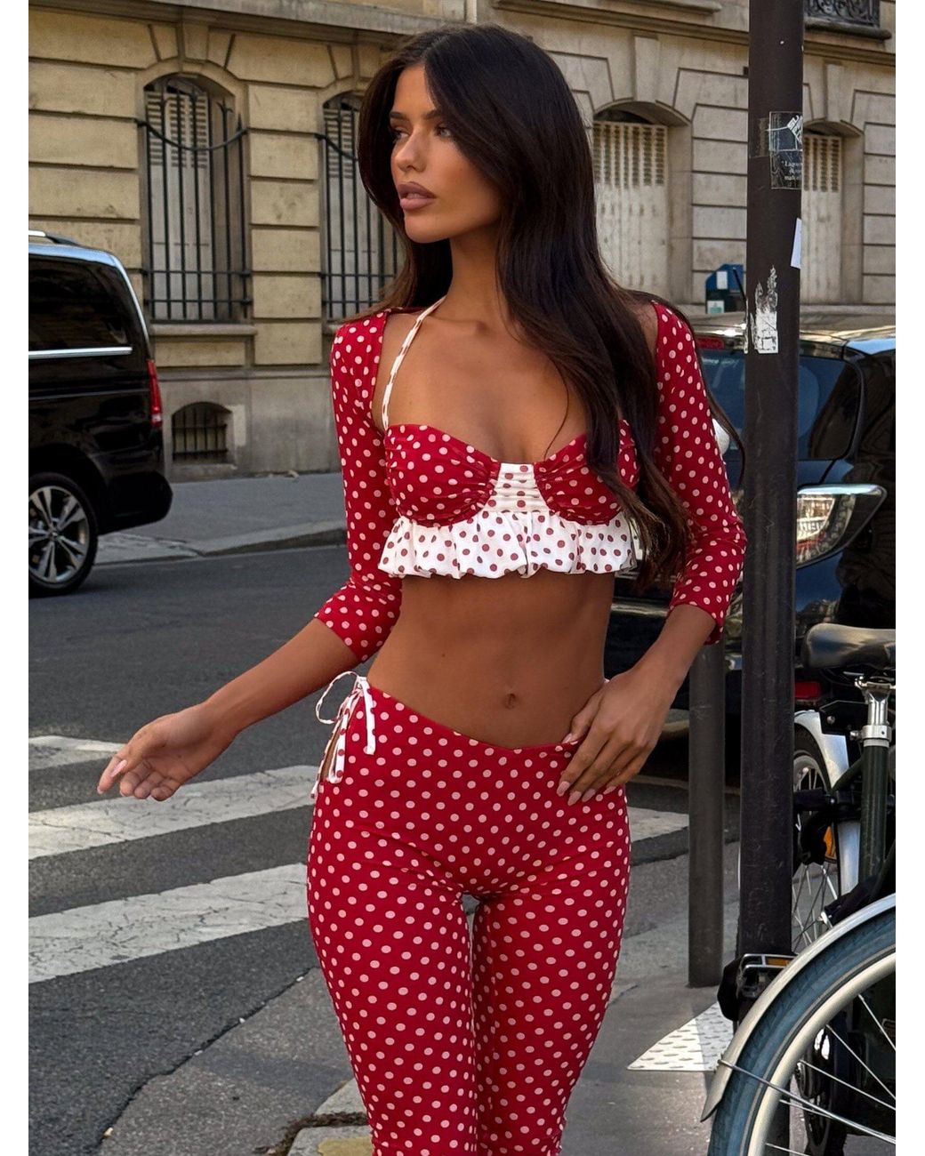 Outcast Gray Frieda Top Polka Dot
