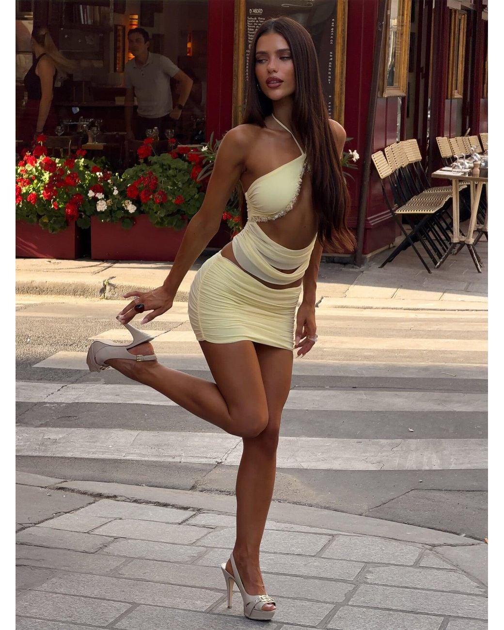 Outcast Brown Flic Mini Dress