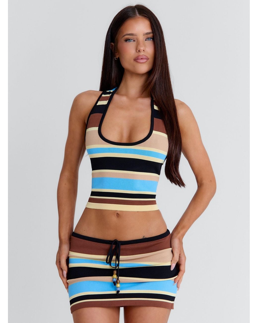 Outcast Blue Zoey Top Multi Stripe