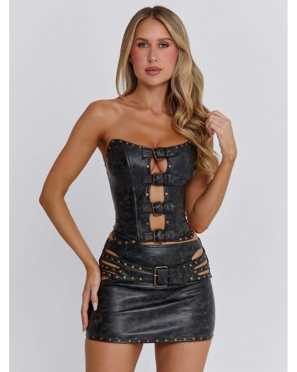 Outcast Black Rodeo Mini Skirt Dark