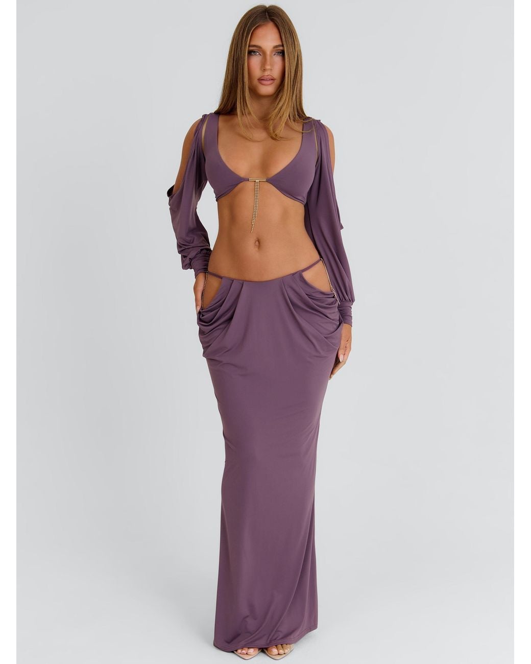 Outcast Purple Hadasa Maxi Skirt
