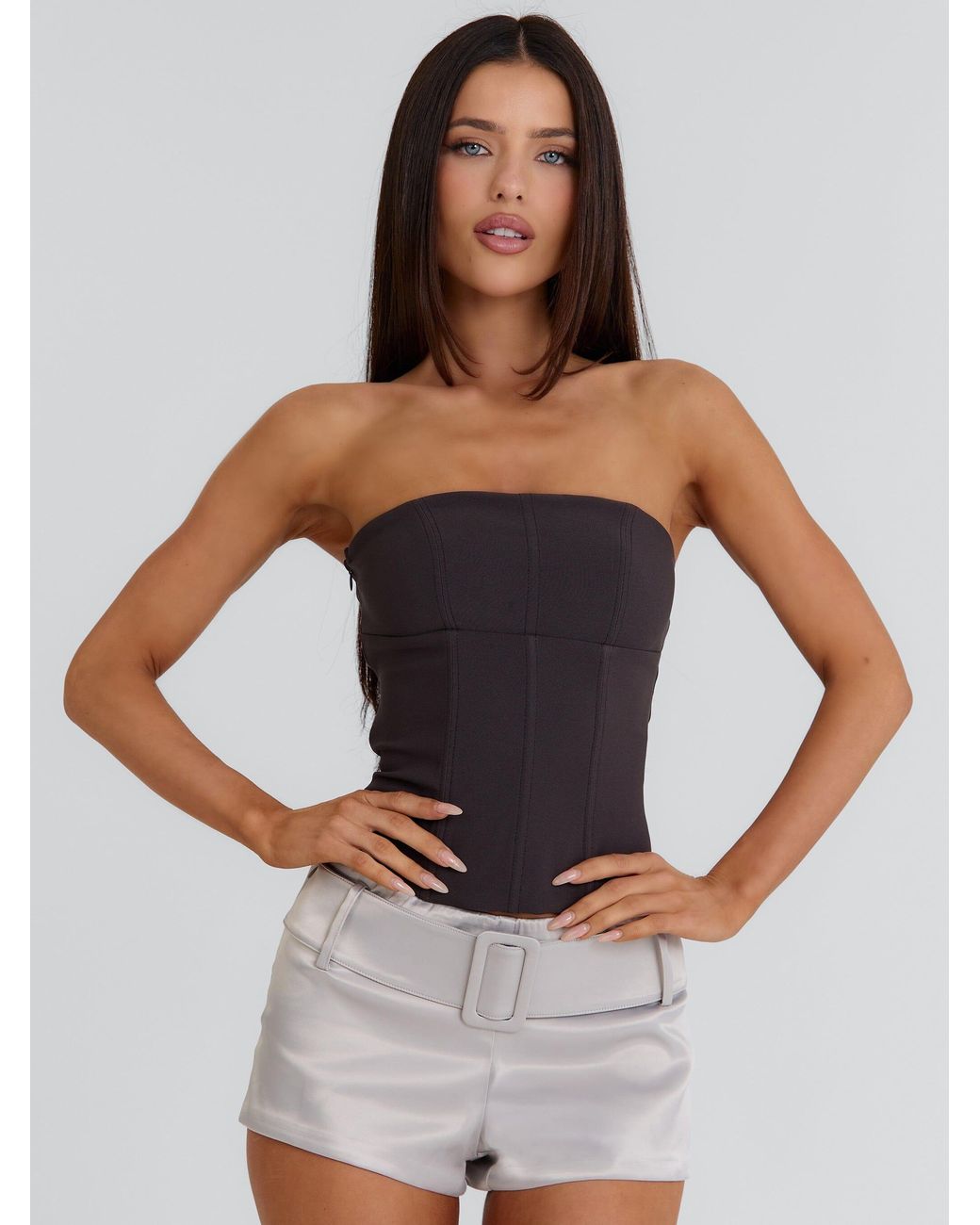 Outcast Gray Chaya Corset Top