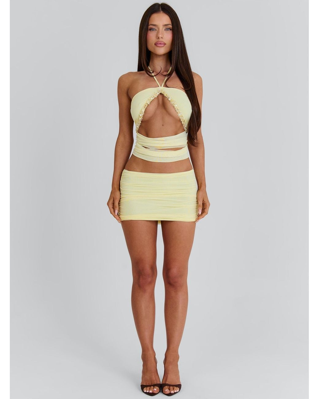 Outcast Brown Flic Mini Dress