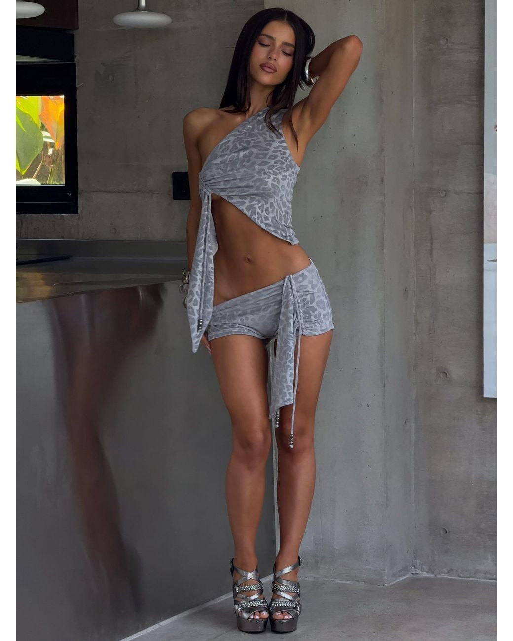 Outcast White Andi Crop Top Leopard