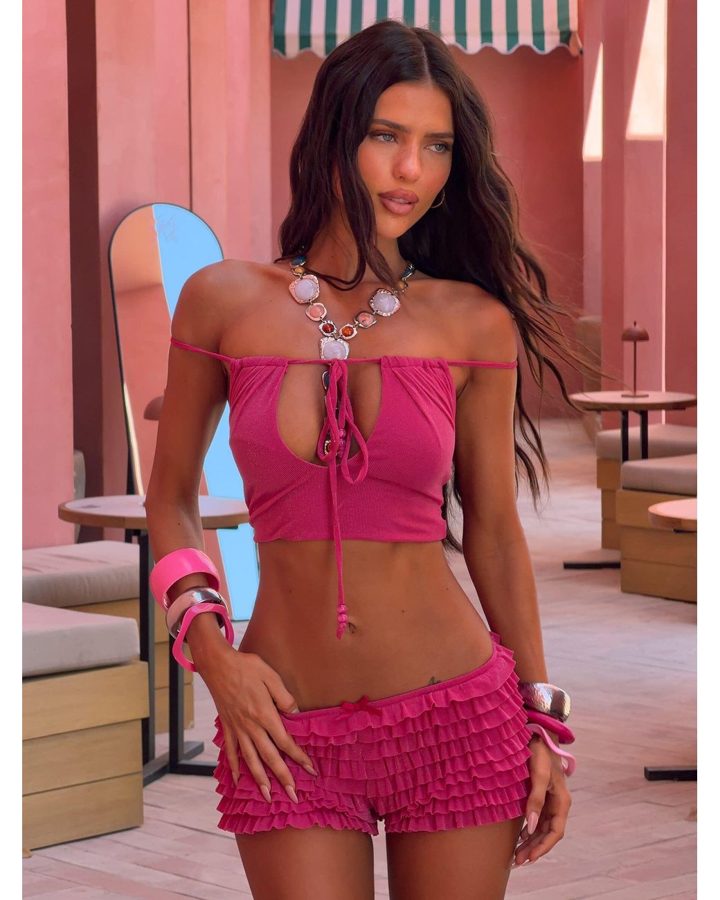 Outcast Pink Hallee Crop Top