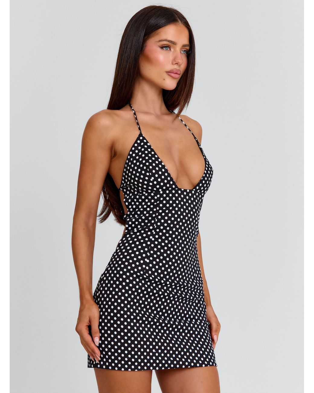 Outcast Blue Tania Mini Dress Polka Dot