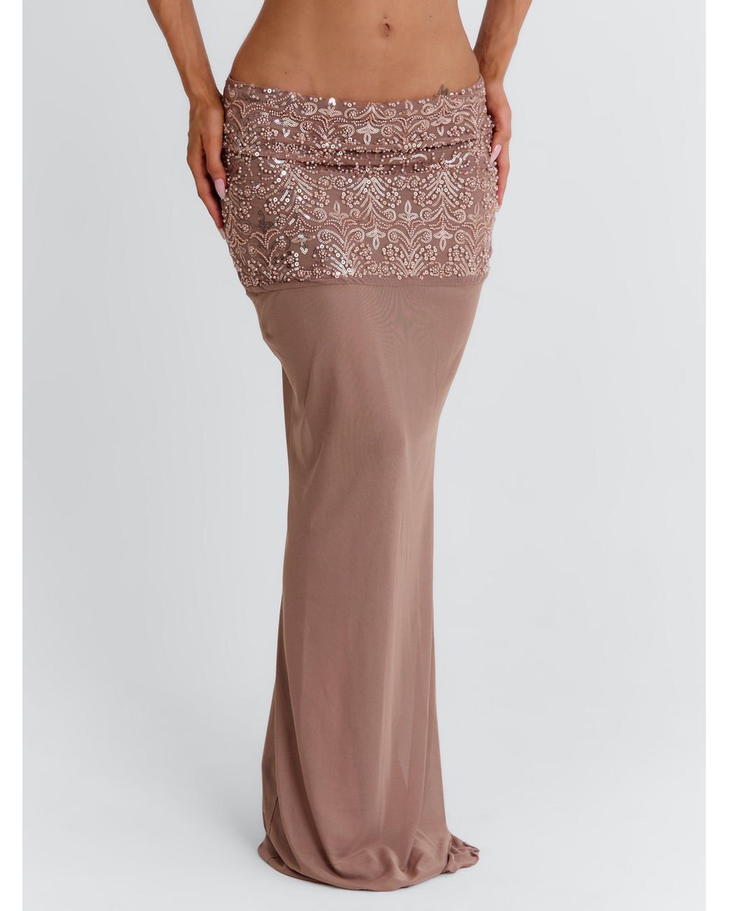 Outcast Brown Patience Maxi Skirt Taupe