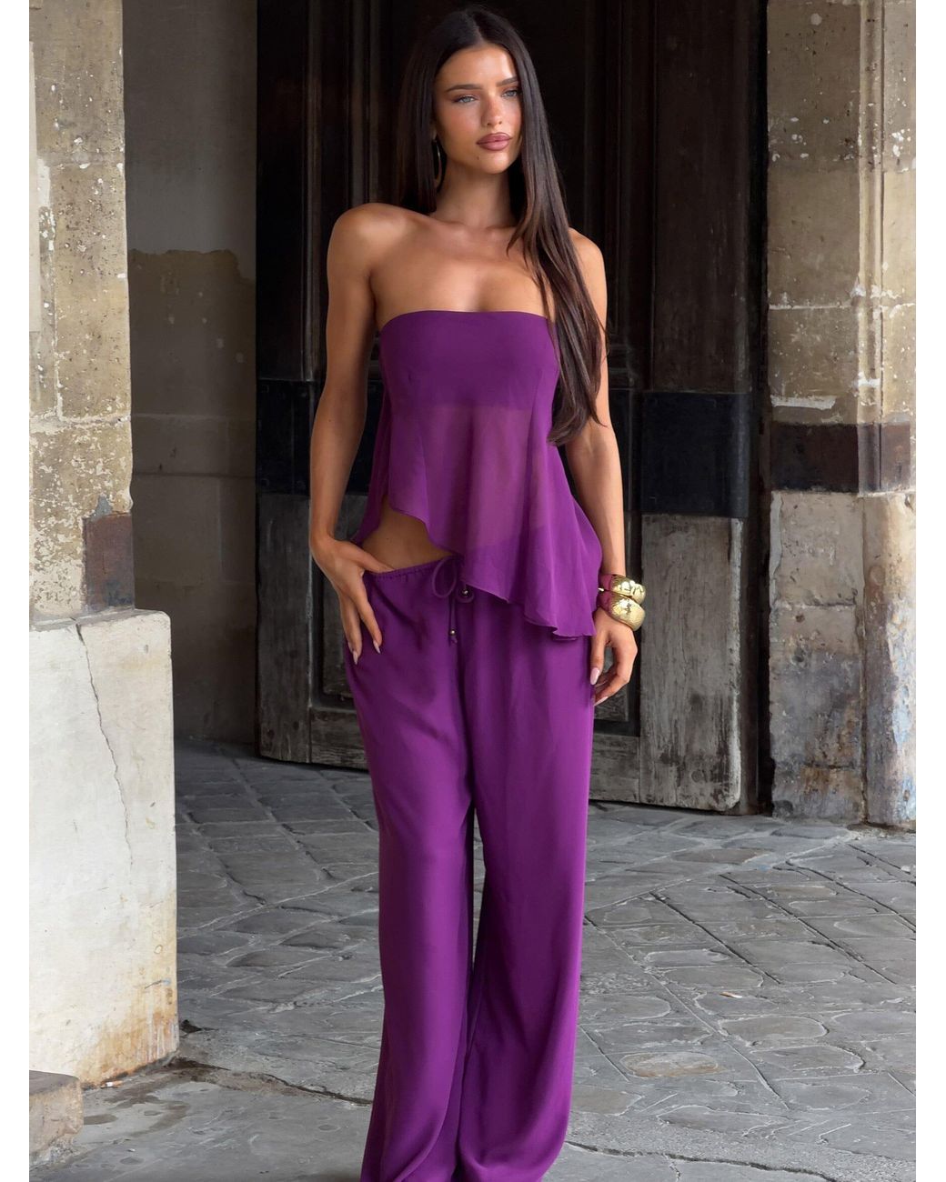 Outcast Purple Clovelly Pant Plum