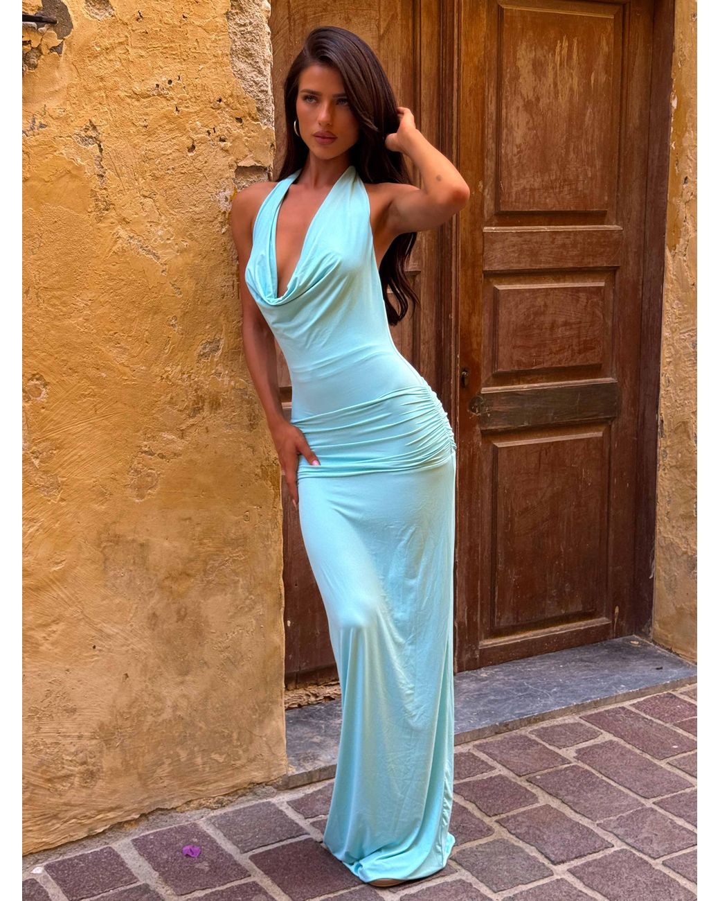 green emerald velvet dress Women's Purple Milan Maxi Dress Deep Mauve in Size Small by Outcast