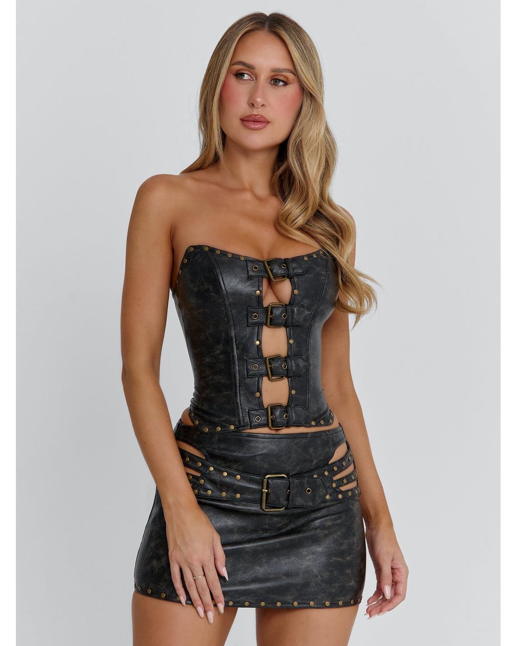 Outcast Black Rodeo Mini Skirt Dark