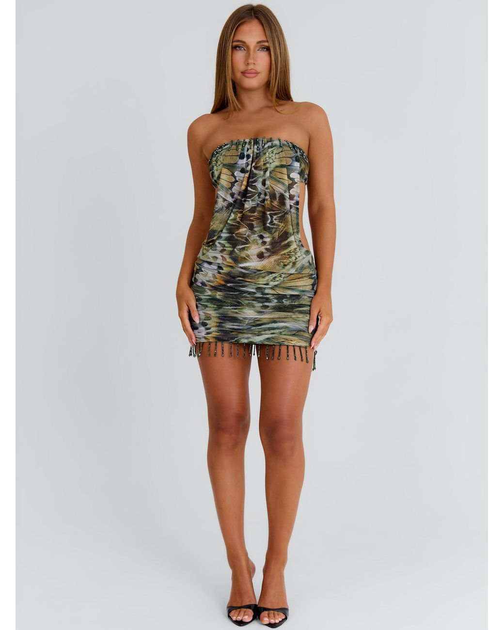 Outcast Natural Zelina Mini Dress Ecru Wings