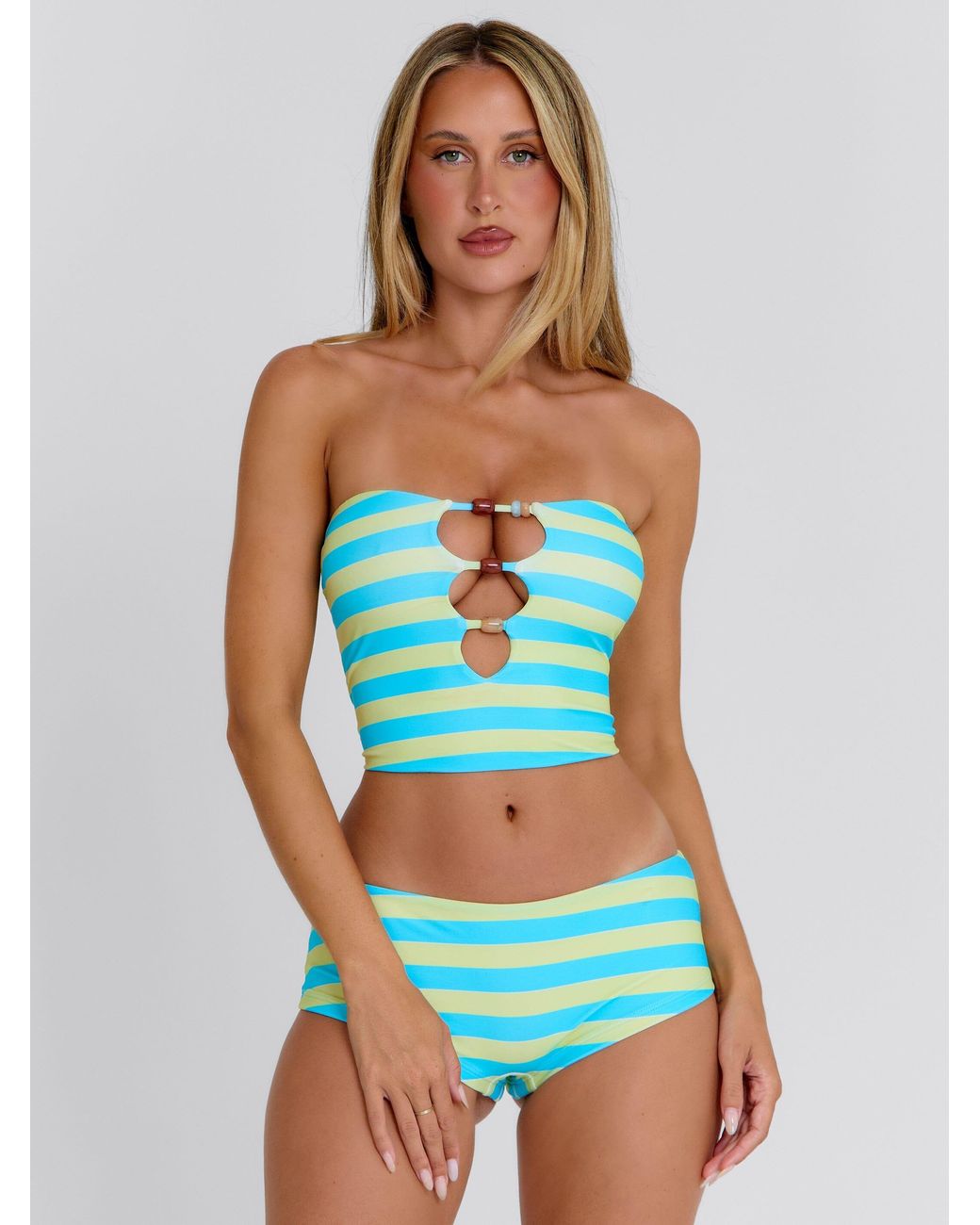 Outcast Blue Charlie Swim Top Stripe